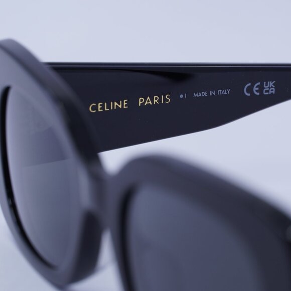 Celine CL40287U 01A Sunglasses Black Rectangle Frame, Grey Lenses - Picture 8 of 9